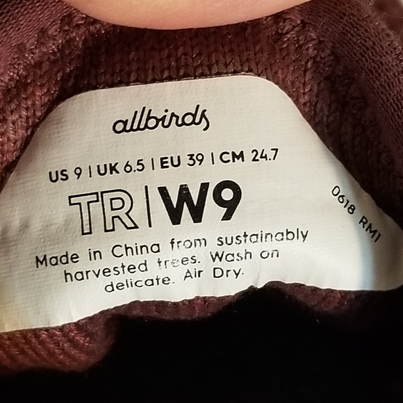 Allbirds Tree Runner Maroon Sneaker Size 9 - Picture 6 of 7
